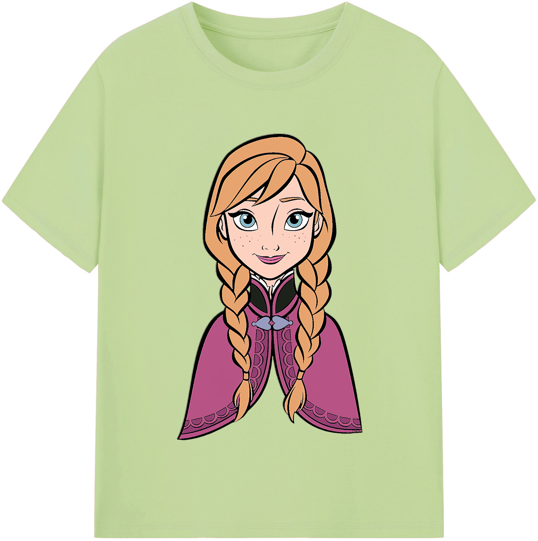 （画像用） アナと雪の女王 アンナ エルサ Frozen Anna Elsa 綿100％半袖Tシャツ（フロントプリント）